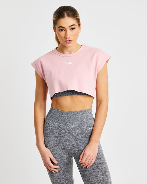 AYBL Allenamento Crop Top Rosa | UHFCG-7365