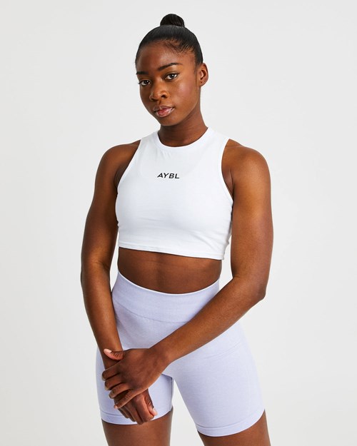 AYBL Allenamento Crop Vest Bianche | NJTYC-6837
