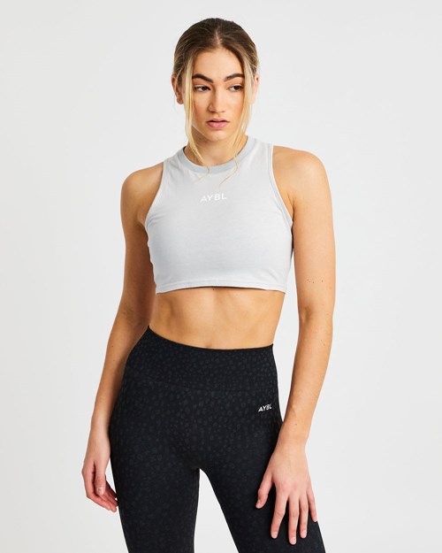 AYBL Allenamento Crop Vest Grigie | WQCBM-1305