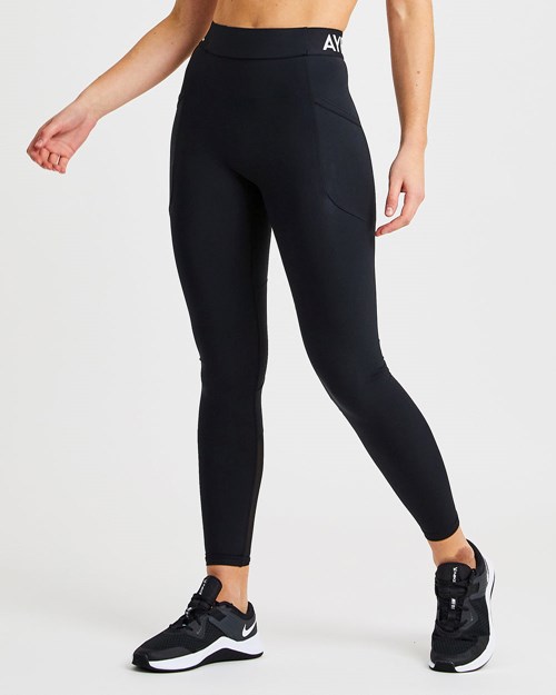 AYBL Allenamento Leggings Nere | WZLCS-8734