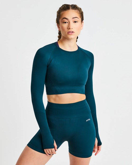 AYBL Balance V2 Seamless Long Sleeve Crop Top Verdi | PFRVA-5630