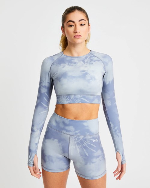 AYBL Core Long Sleeve Crop Top Grigie | CQOJT-4302