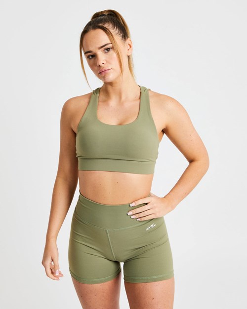 AYBL Core Sports Bra Verde Oliva | LNIEY-9863