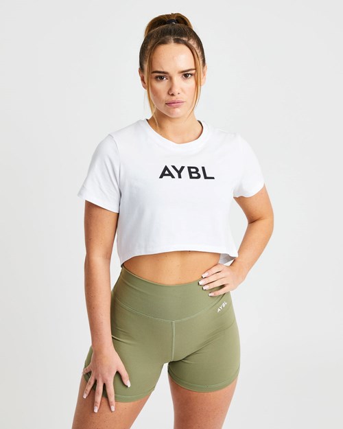 AYBL Crop T Shirt Bianche | SCDIN-6758
