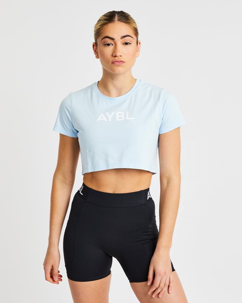 AYBL Crop T Shirt Blu | BHIMA-8157