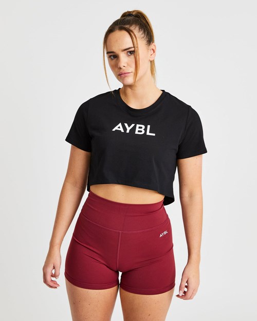 AYBL Crop T Shirt Nere | NOXHM-3478