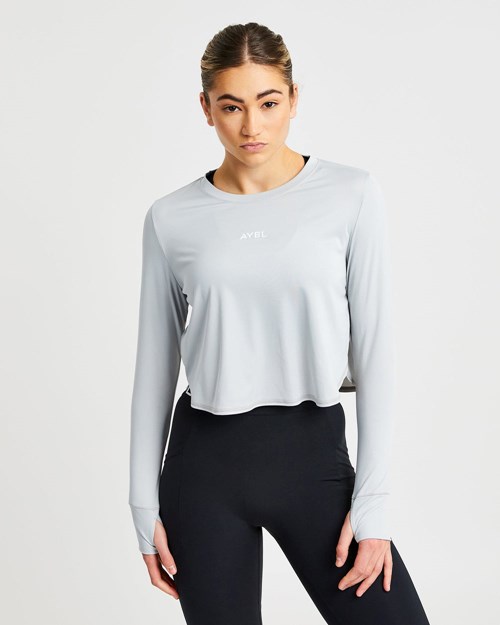 AYBL Define Long Sleeve Crop T Grigie | AYEPI-1896