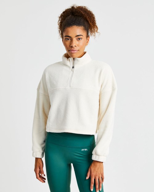 AYBL Effortless Oversized Cropped Fleece Crema | WVLKD-3496