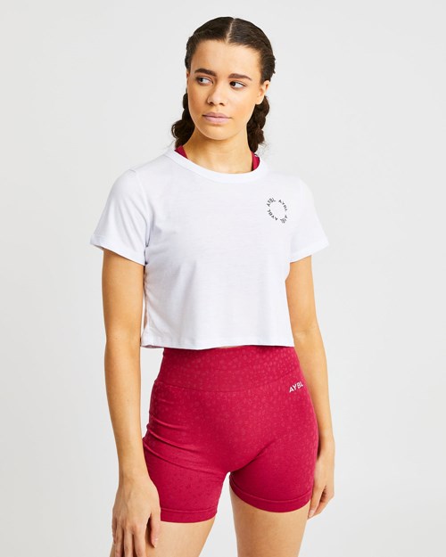 AYBL Element Crop Top Bianche | RKEHM-0789