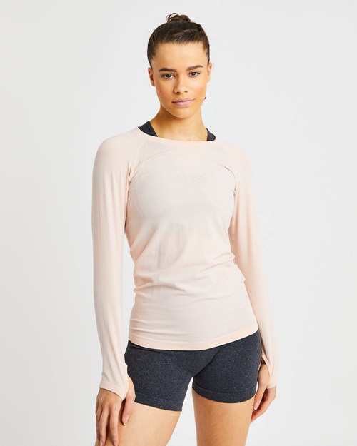 AYBL Embrace Seamless Long Sleeve T Shirt Soft Peach | ATSHB-4835