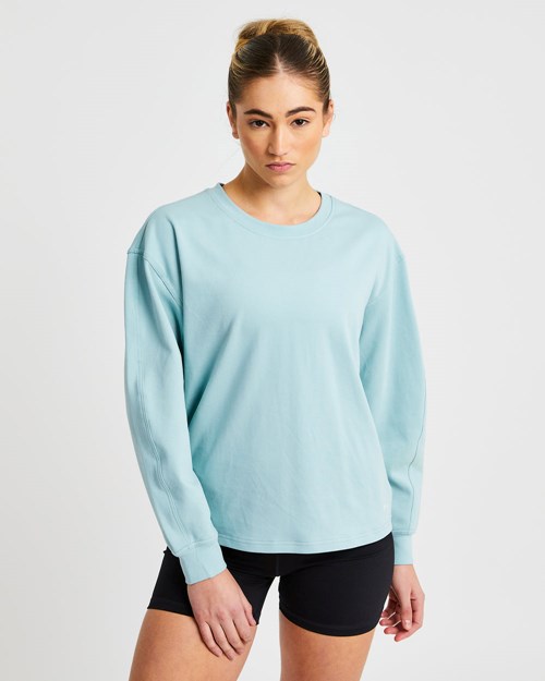 AYBL Essence Drawcord Jumper Washed Sage | CQPLJ-7985