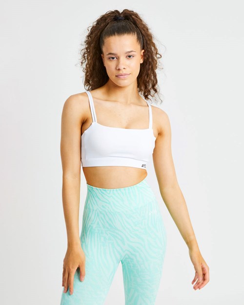 AYBL Essential Bandeau Sports Bra Bianche | WTFOX-6438