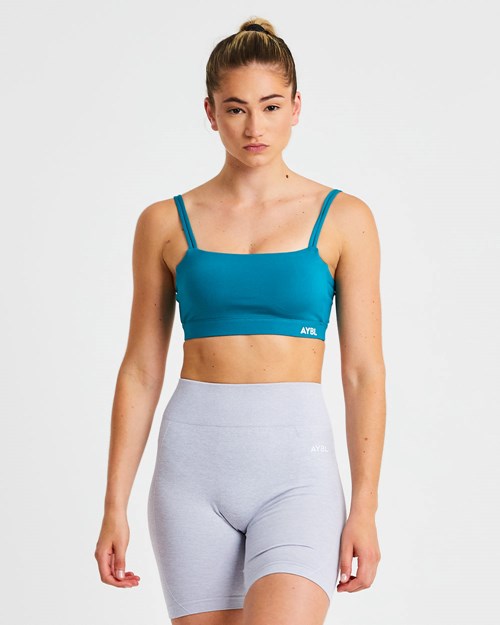 AYBL Essential Bandeau Sports Bra Teal | CMVLD-2693