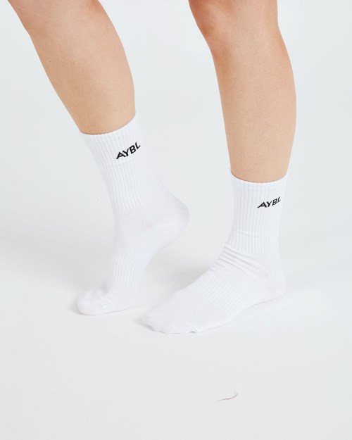 AYBL Everyday Crew Socks (3 Pack) Bianche | IOHGU-5371