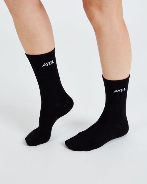 AYBL Everyday Crew Socks (3 Pack) Nere | TDGWX-5046