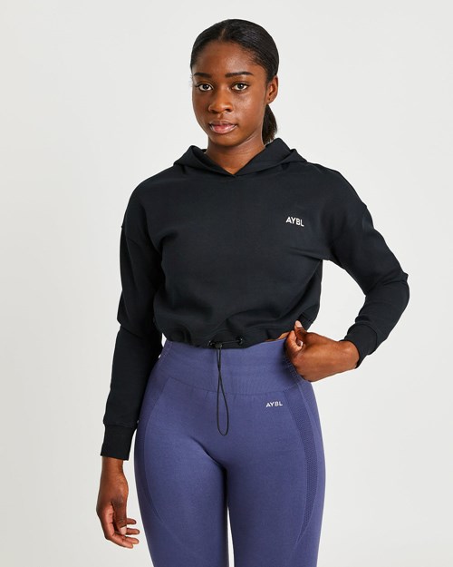 AYBL Everyday Drawcord Hoodie Nere | BVKIJ-8201