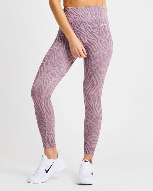 AYBL Evolve Animal Seamless Leggings Mauve Lilac | VABYC-7438