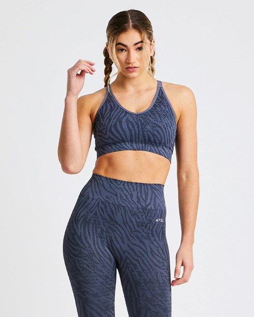AYBL Evolve Animal Seamless Sports Bra Blu | ZBKJW-3826