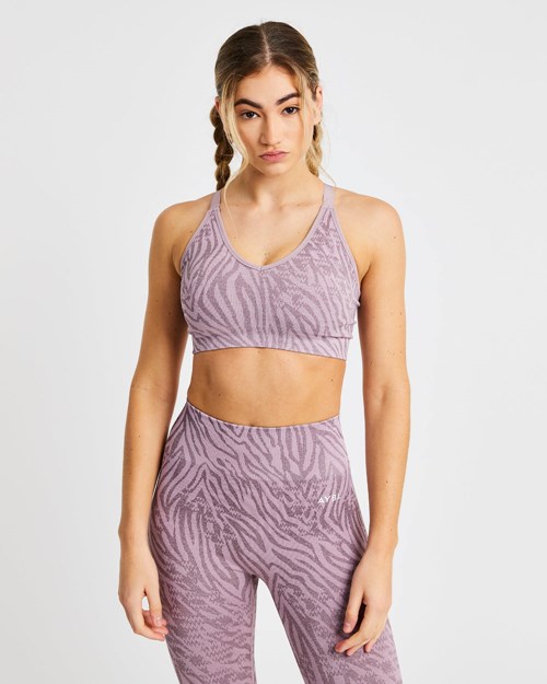 AYBL Evolve Animal Seamless Sports Bra Mauve Lilac | TRAPQ-1387