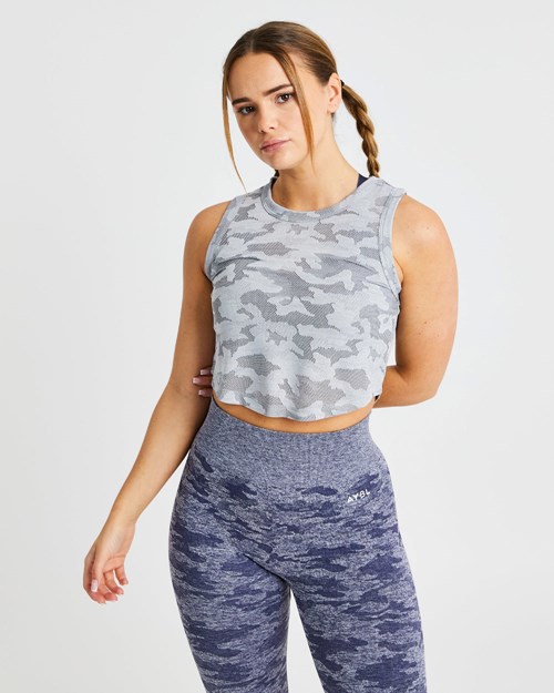 AYBL Evolve Camo Crop Vest Grigie | IKQDM-8023