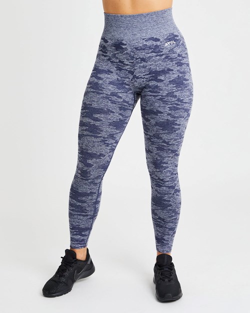 AYBL Evolve Camo Seamless Leggings Blu Marino | BEGUT-2578
