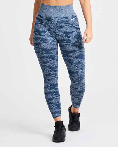 AYBL Evolve Camo Seamless Leggings Teal | UTJSV-8502