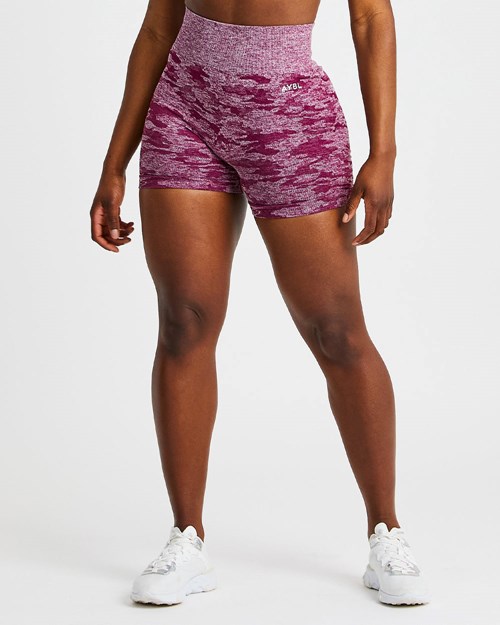 AYBL Evolve Camo Seamless Shorts Bordeaux | BRMYJ-8192
