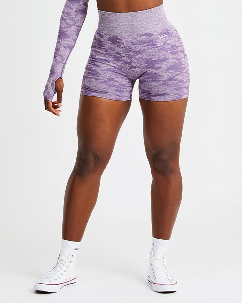 AYBL Evolve Camo Seamless Shorts Plum | QILZC-3129