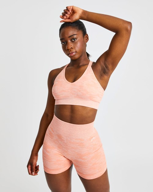 AYBL Evolve Camo Seamless Sports Bra Peach | PVYNT-9601