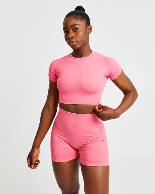 AYBL Evolve Speckle Seamless Crop Top Corallo Rosa | IRKFA-5720