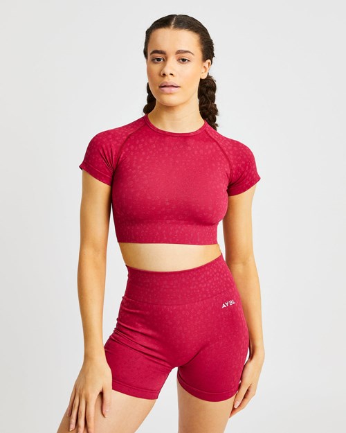 AYBL Evolve Speckle Seamless Crop Top Raspberry | CNVTH-4356