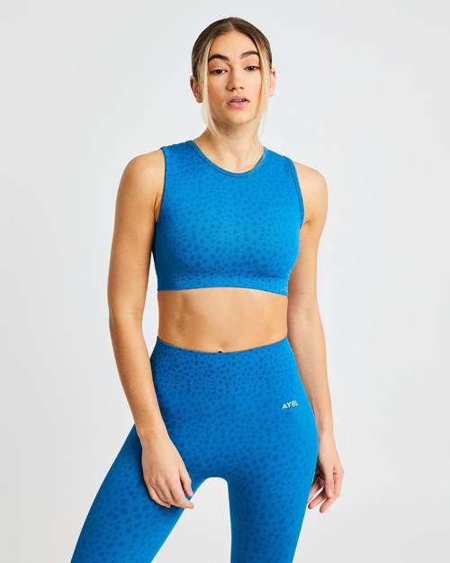 AYBL Evolve Speckle Seamless Crop Vest Blu | GHYKZ-0276