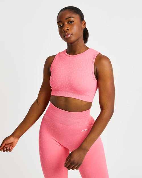 AYBL Evolve Speckle Seamless Crop Vest Corallo Rosa | OGLCZ-6459