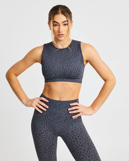AYBL Evolve Speckle Seamless Crop Vest Charcoal | WUFAO-8253
