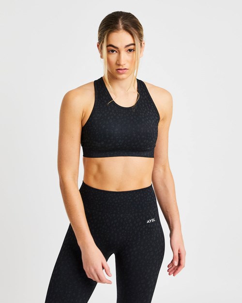 AYBL Evolve Speckle Seamless Sports Bra Nere | TFCRP-3589