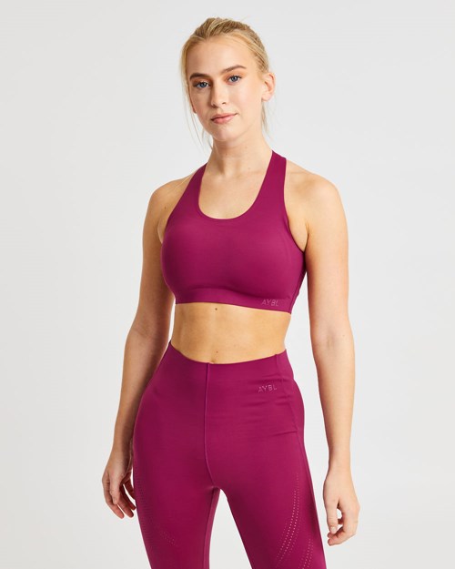 AYBL Fusion Sports Bra Berry Wine | ISXYW-9745