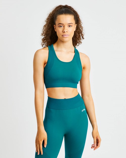AYBL Ignite Seamless Sports Bra Hyper Teal | EFXRL-8912