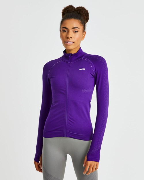 AYBL Ignite Seamless Zip Jacket Viola | UWGCM-4829
