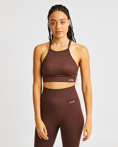 AYBL Luxe Seamless Crop Tank Top Marroni | RGLOI-4601