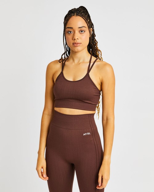 AYBL Luxe Seamless Sports Bra Marroni | EFKOW-3678