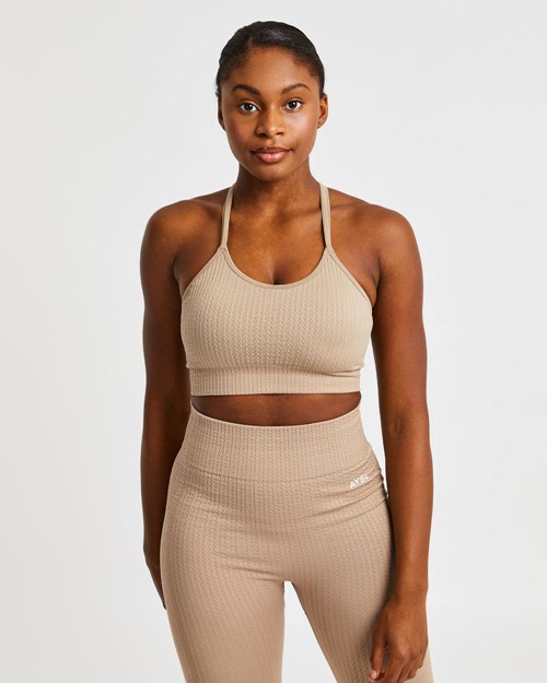 AYBL Luxe Seamless Sports Bra Mocha | JXZLF-5483