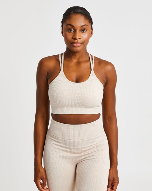 AYBL Luxe Seamless Sports Bra Sabbia | EFYQR-5913