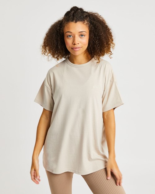 AYBL Luxe T Shirt Sabbia | QDUPB-6472