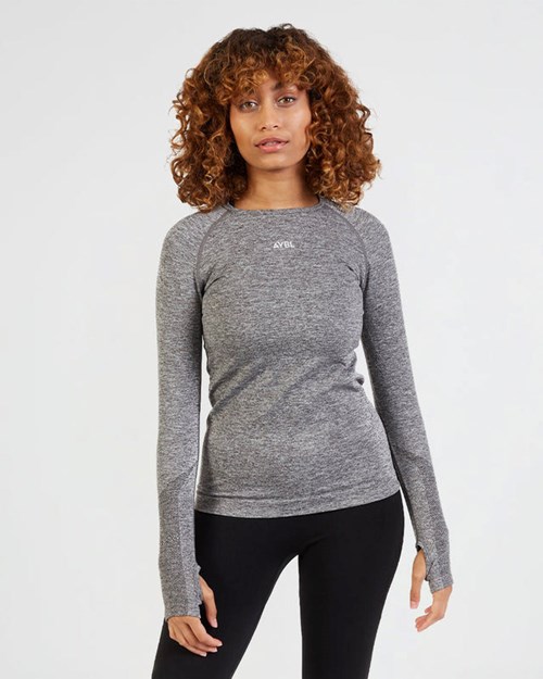 AYBL Motion Seamless Long Sleeve Top Grigie | RZVMG-1249