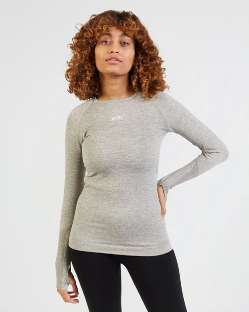 AYBL Motion Seamless Long Sleeve Top Khaki | GCZUP-6495