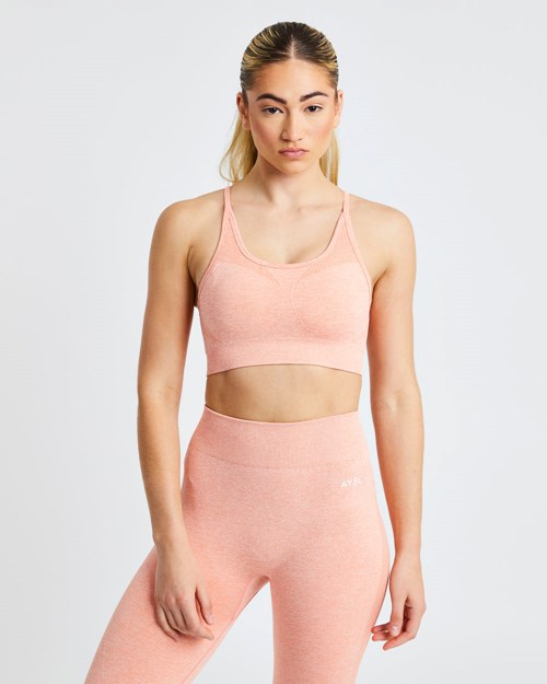 AYBL Motion Seamless Sports Bra Peach Marl | GDFOI-8537