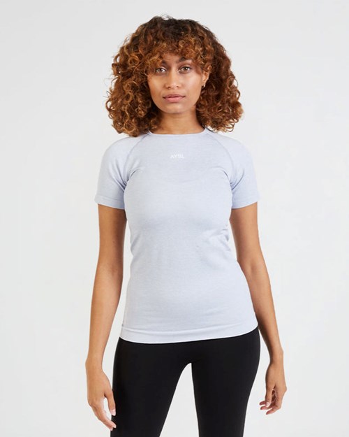 AYBL Motion Seamless T Shirt Blu | RYOQG-6487