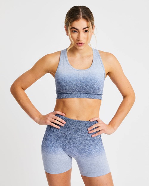 AYBL Pulse Ombré Seamless Sports Bra Blu Marino | NZTPM-0135