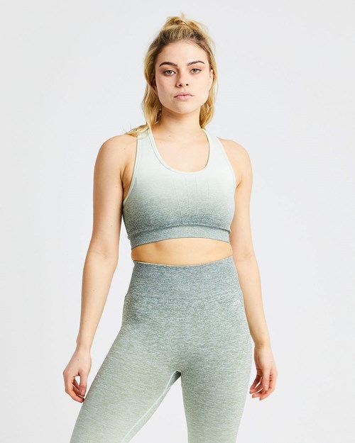 AYBL Pulse Ombré Seamless Sports Bra Khaki | VOPRI-7253
