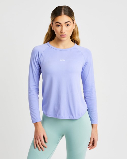 AYBL Reform Seamless Long Sleeve T Shirt Viola | PWNLT-4218